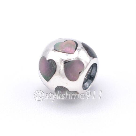 Authentic PANDORA Love Me Black Mother of Pearl Charm - 790398MPB - Picture 6 of 10